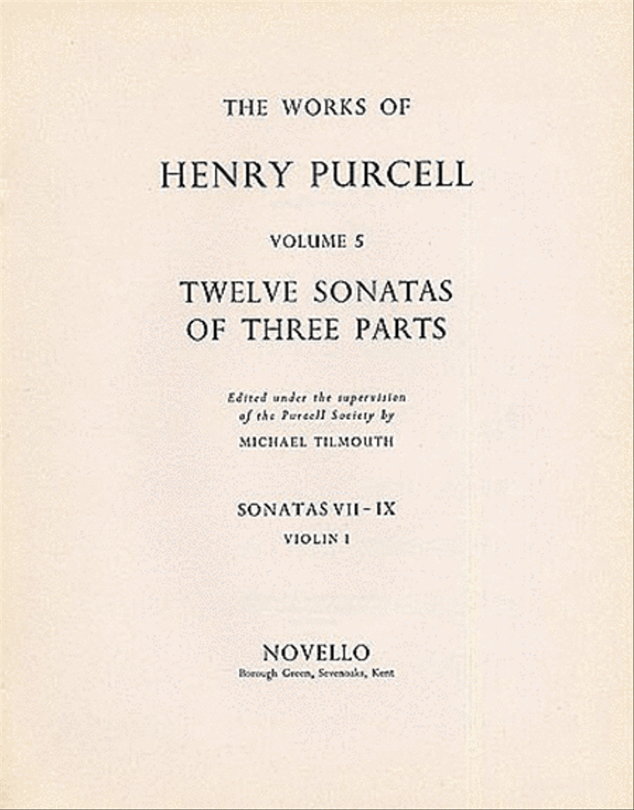 Henry Purcell: 12 Sonatas Of Three Parts For Violin 2 (Sonatas X-XII)