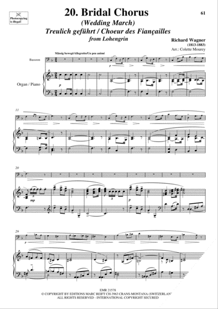 20 Greatest Wedding Solos Bassoon Solo scores gallery preview page 22
