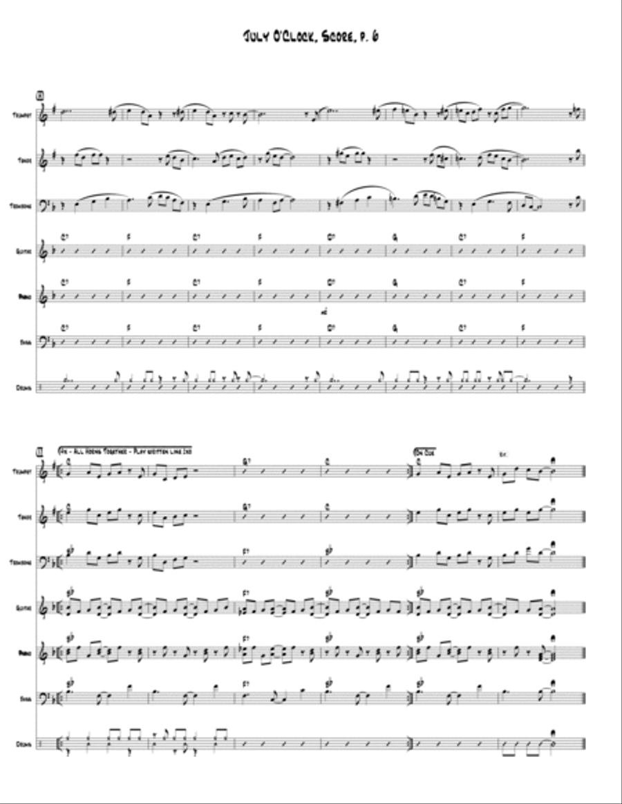 July O'Clock July O'Clock Jazz Ensemble scores gallery preview page 6