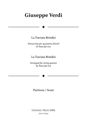 La Traviata Brindisi for String Quartet - Score Only