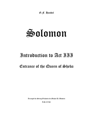 Solomon, Introduction to Act III, Entrance of the Queen of Sheba