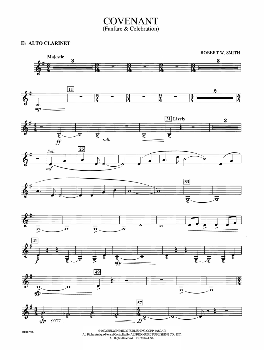 Covenant: E-flat Alto Clarinet