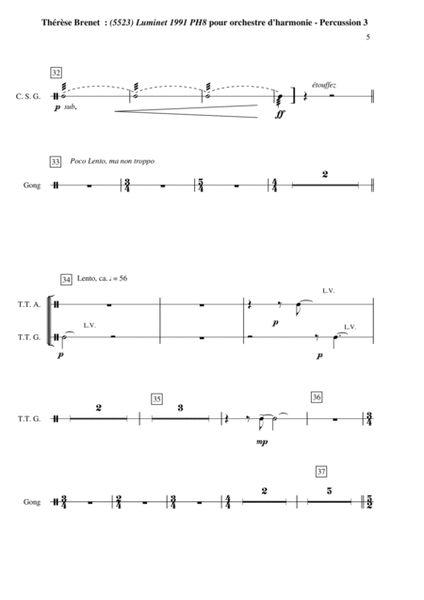 Thérèse Brenet: (5523) Luminet 1991 PH8 for concert band, percussion 3 part