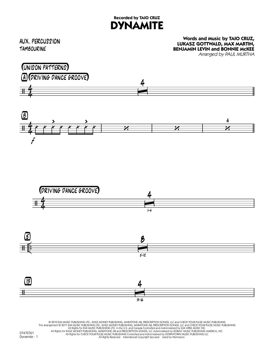 Dynamite - Aux Percussion
