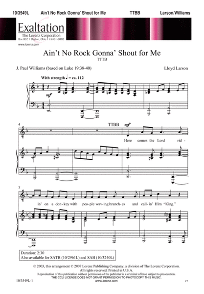Ain't No Rock Gonna' Shout for Me image number null