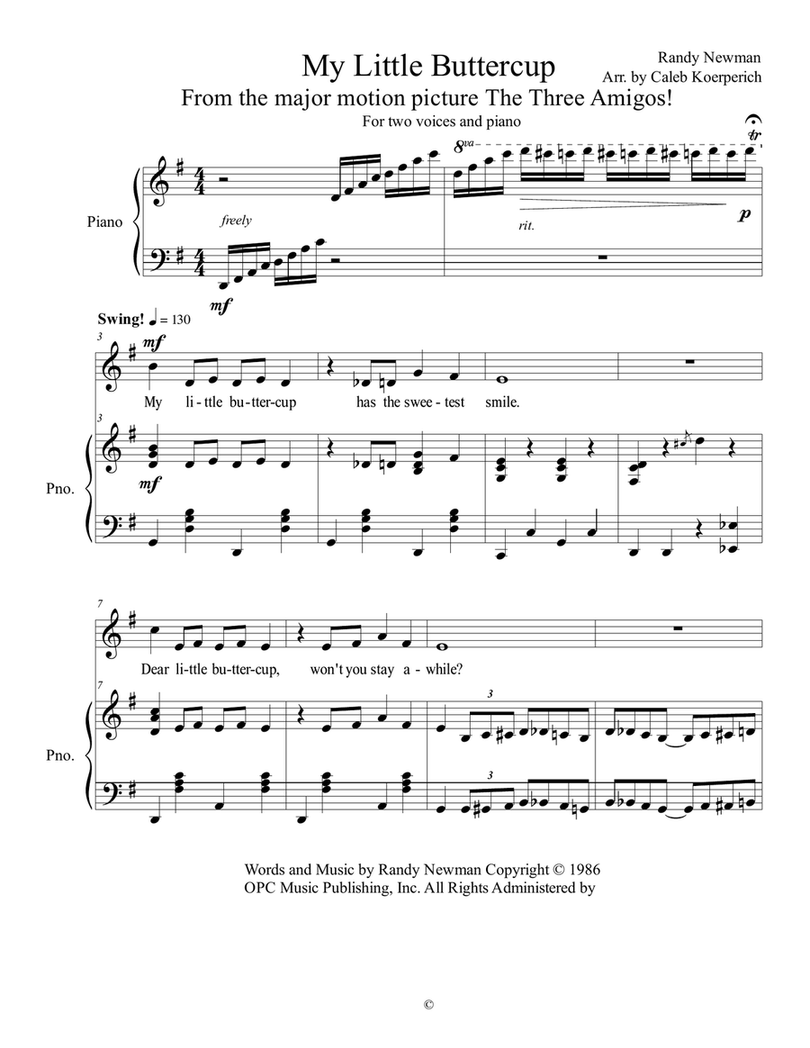 My Little Buttercup My Little Buttercup Piano scores gallery preview page 2