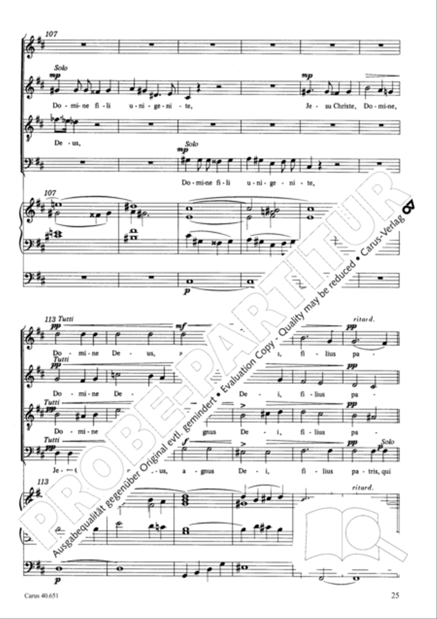 Mass in D Major (Missa in D) 4-Part scores gallery preview page 34