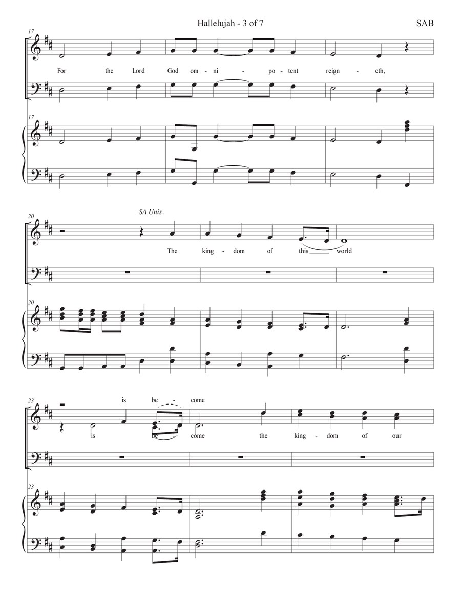 Hallelujah Chorus - The Messiah for Young Voices (SAB) 3-Part scores gallery preview page 3