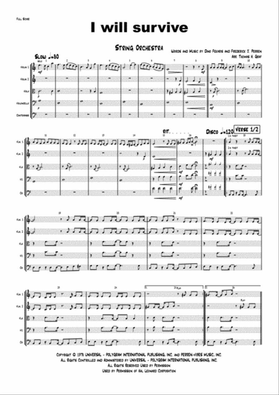 I Will Survive String Orchestra scores gallery preview page 2