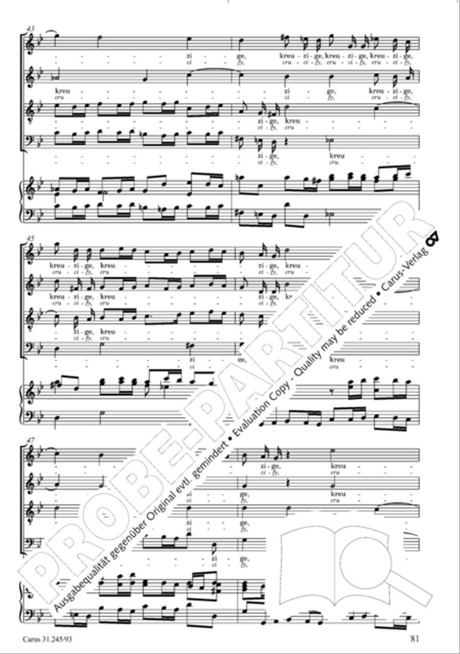 St. John Passion (Johannes-Passion) 4-Part scores gallery preview page 82