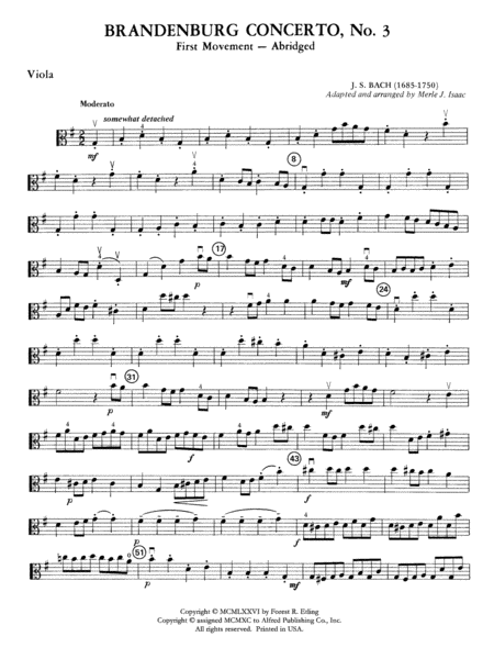 Brandenburg Concerto No. 3: Viola