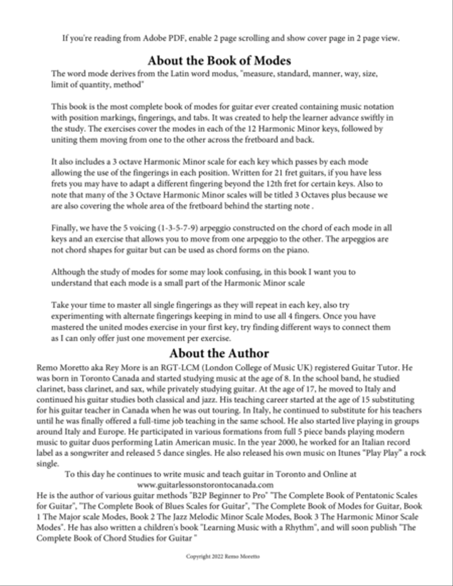 The Complete Book of Modes for Guitar Book 3 The Harmonic Minor Scale Modes Piano scores gallery preview page 2