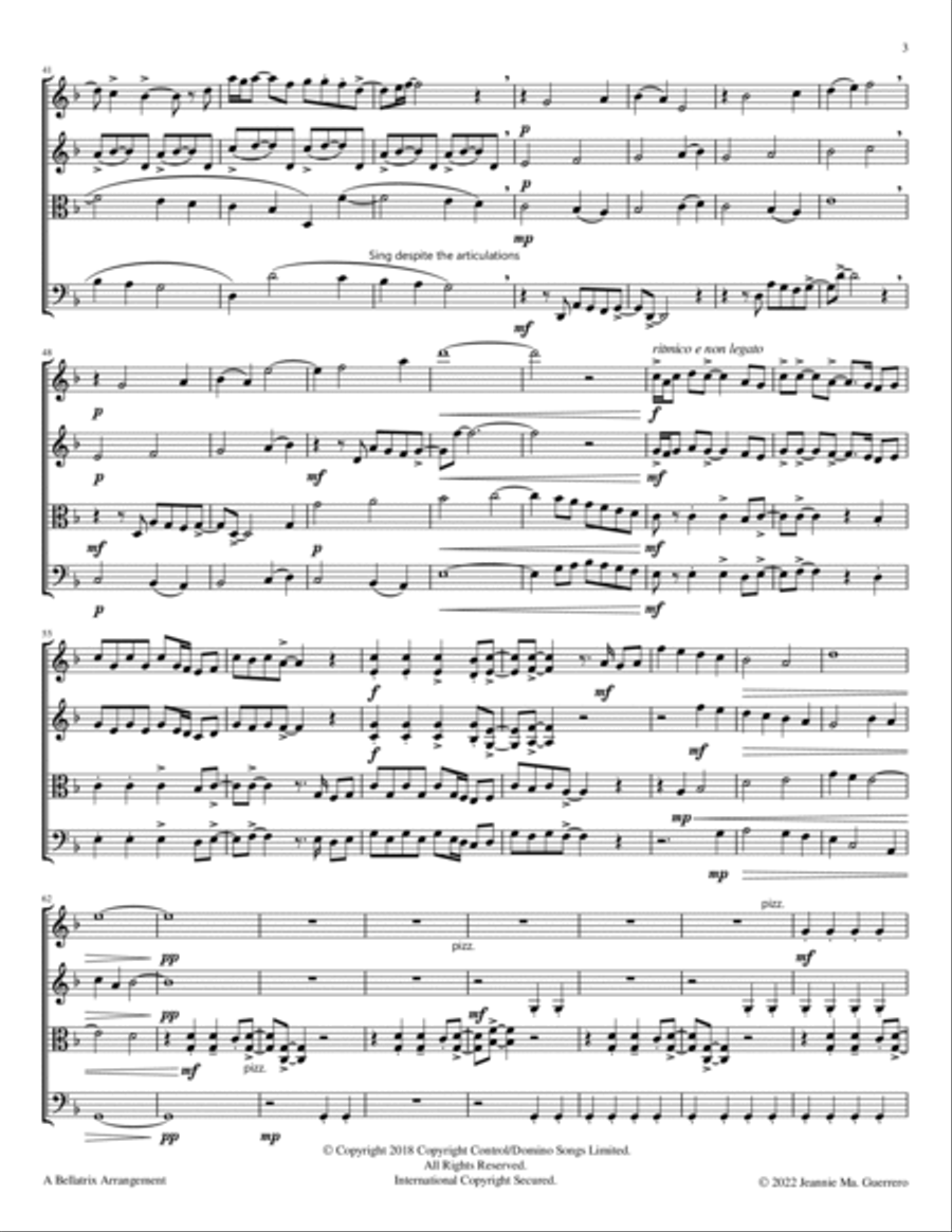 Hunger Hunger String Quartet scores gallery preview page 3