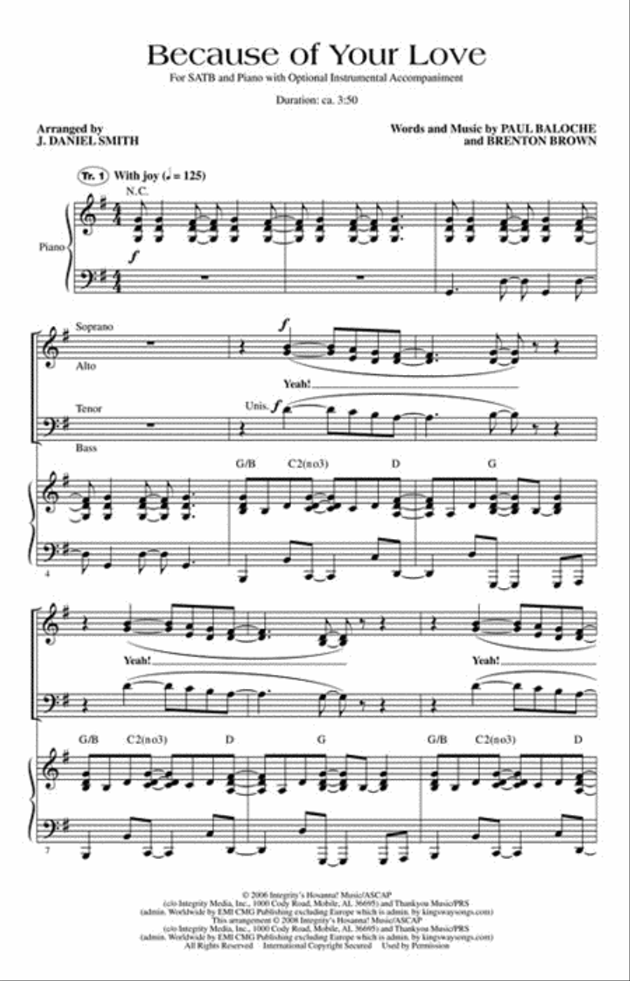 Because of Your Love 4-Part scores gallery preview page 2