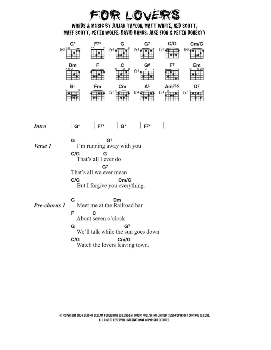For Lovers Easy Guitar scores gallery preview page 1
