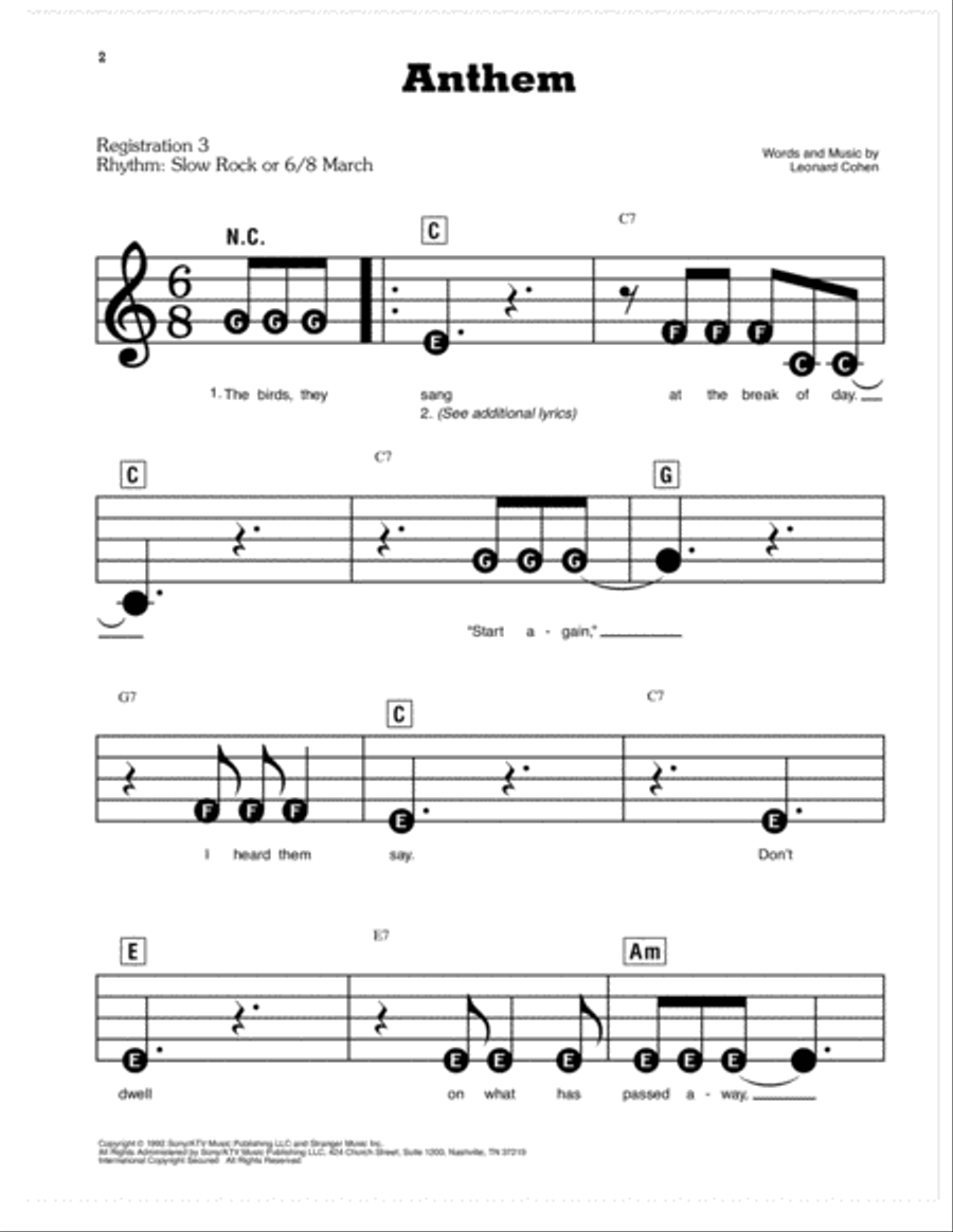 Anthem Electronic Keyboard scores gallery preview page 1