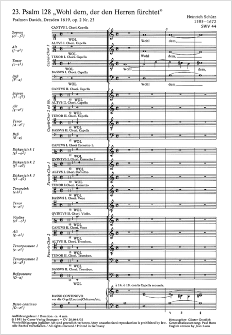 Blessed are all those who fear God (Wohl dem, der den Herren furchtet) 4-Part scores gallery preview page 2
