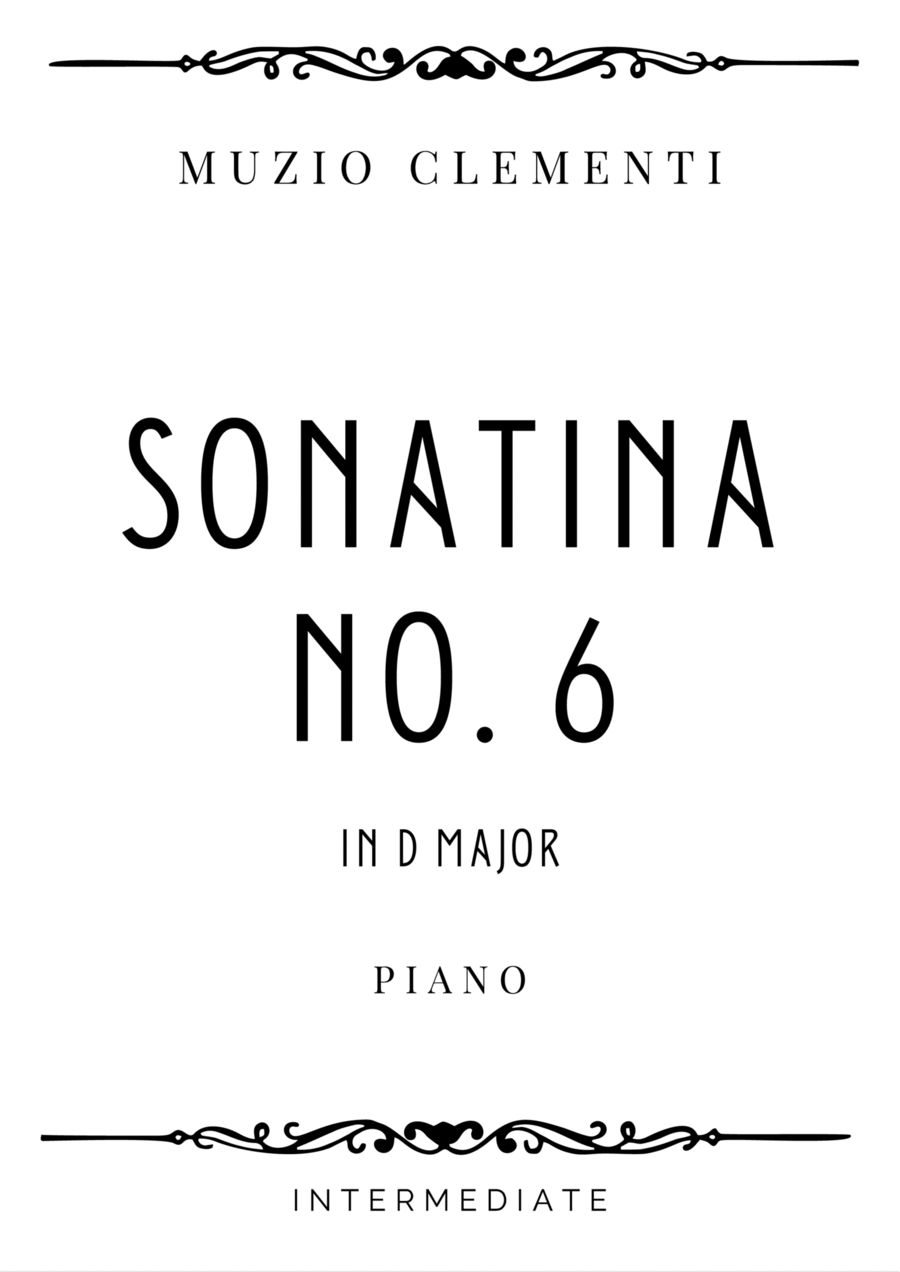 Clementi - Sonatina No.6 in D Major - Intermediate Piano Method scores gallery preview page 1