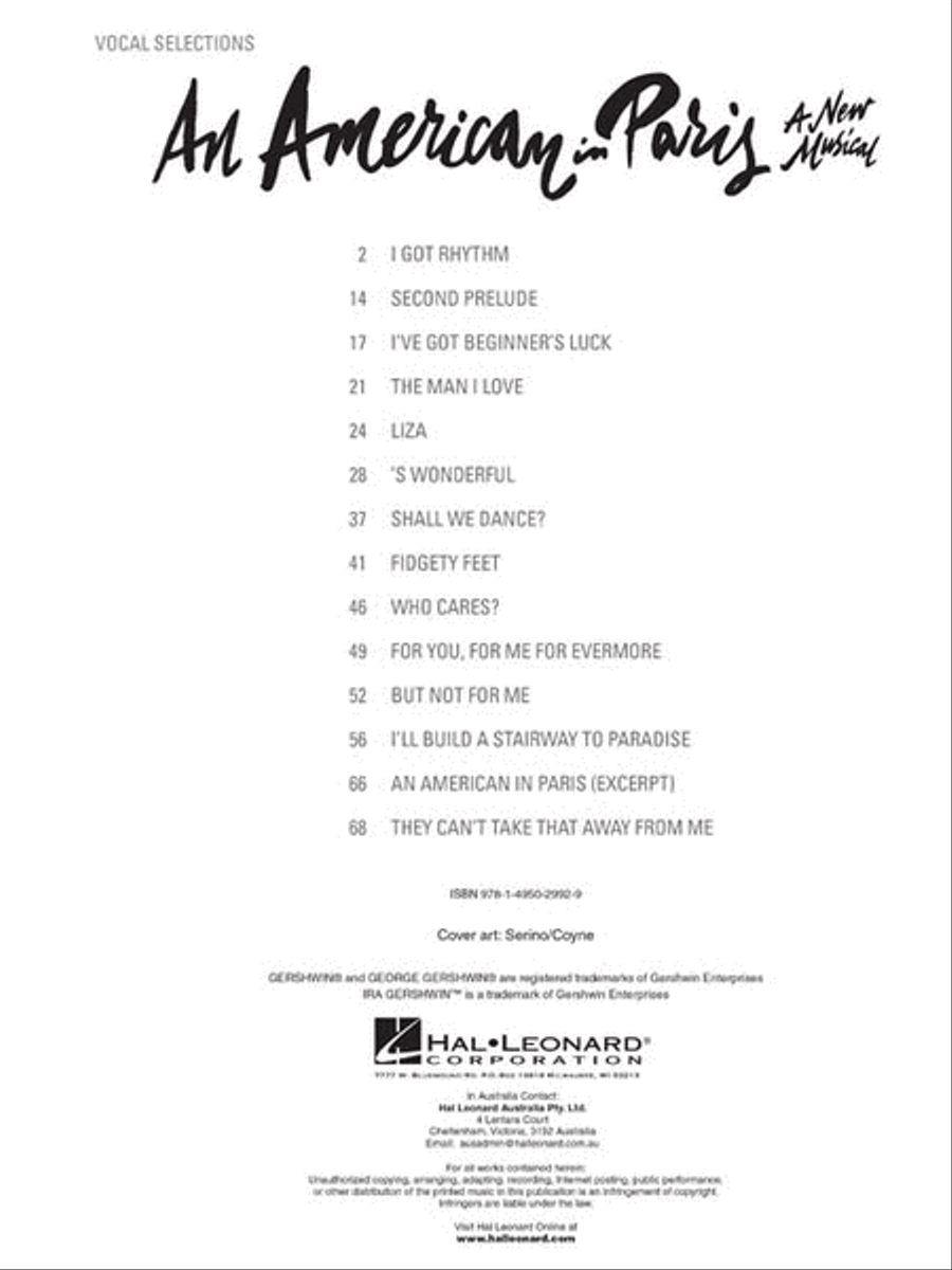 An American in Paris Voice scores gallery preview page 2