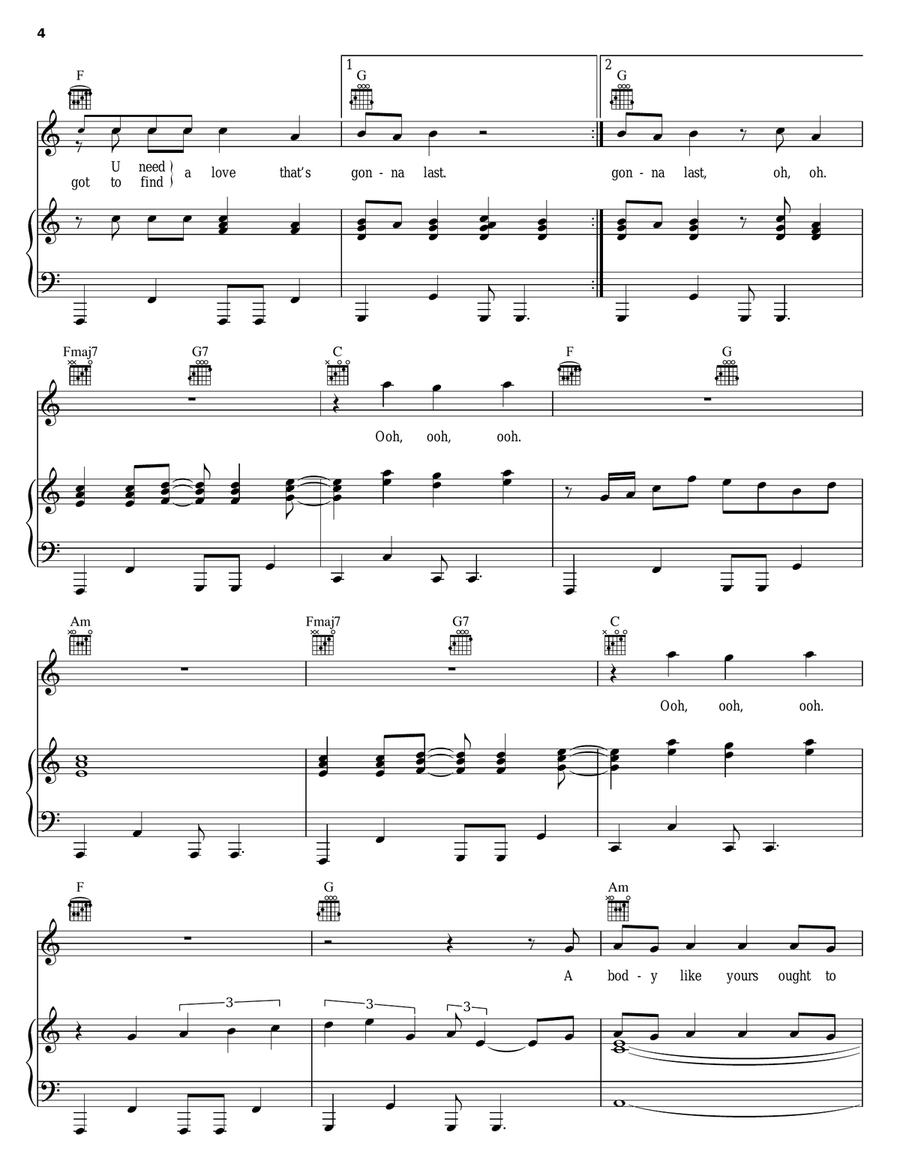 Little Red Corvette Piano, Vocal, Guitar scores gallery preview page 4