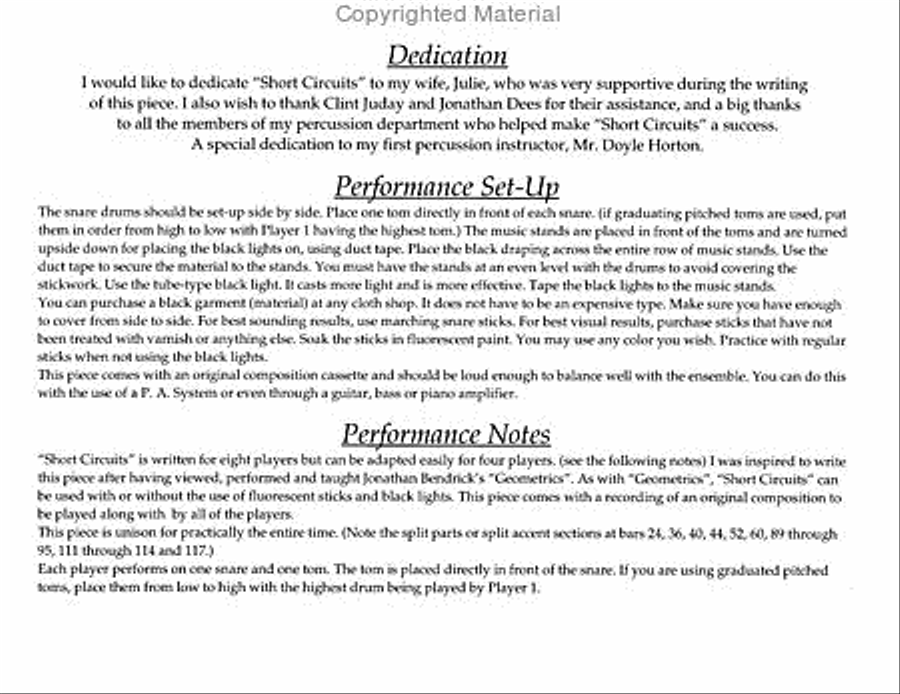 Short Circuits Short Circuits Percussion Ensemble scores gallery preview page 2
