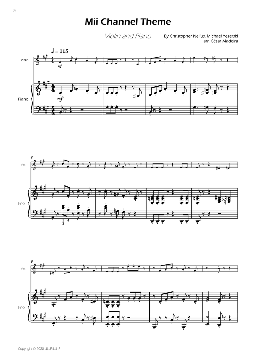 Mii Channel Theme Violin Solo scores gallery preview page 3