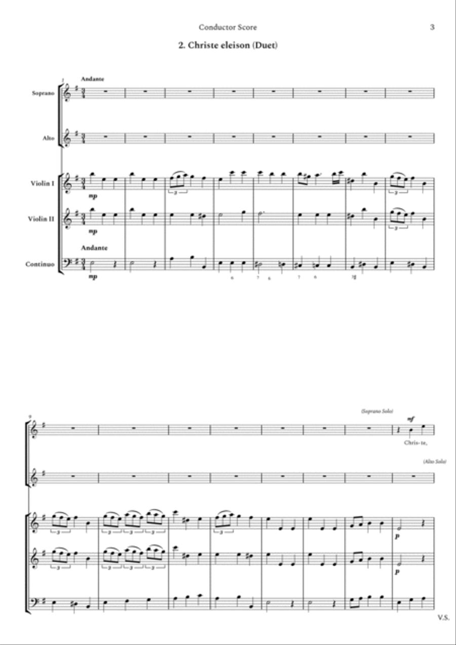 Mass in G Major - Kyrie eleison - Full Score and Parts String Orchestra scores gallery preview page 5