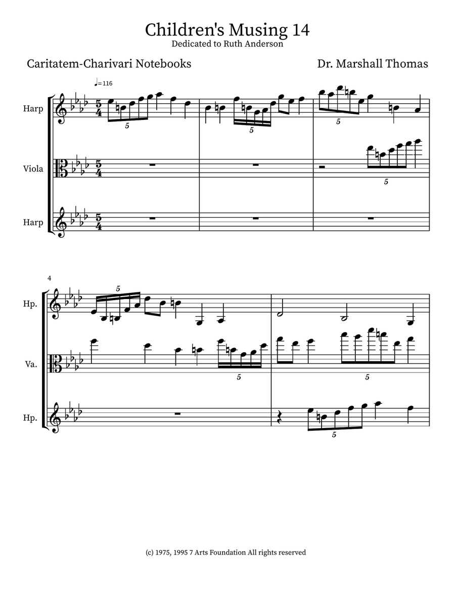 Children's Musing 14 Children's Musing 14 Small Ensemble scores gallery preview page 1
