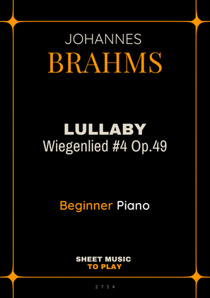 Book cover for Brahms' Lullaby - Easy Piano (Full Score)