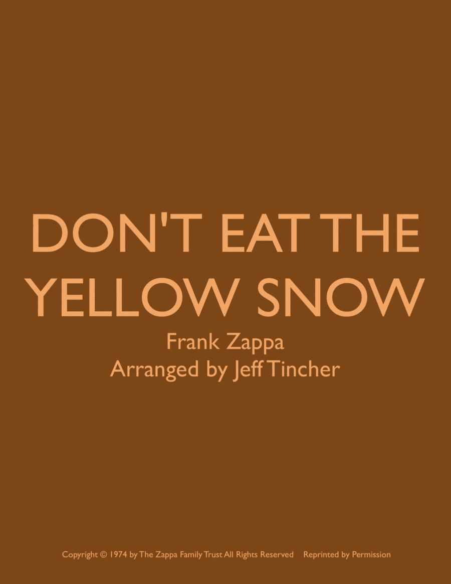 Don't Eat The Yellow Snow Voice scores gallery preview page 1