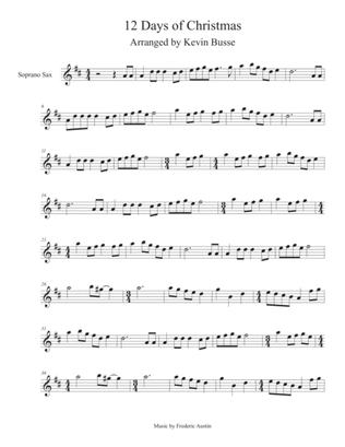 Twelve (12) Days of Christmas - Soprano Sax