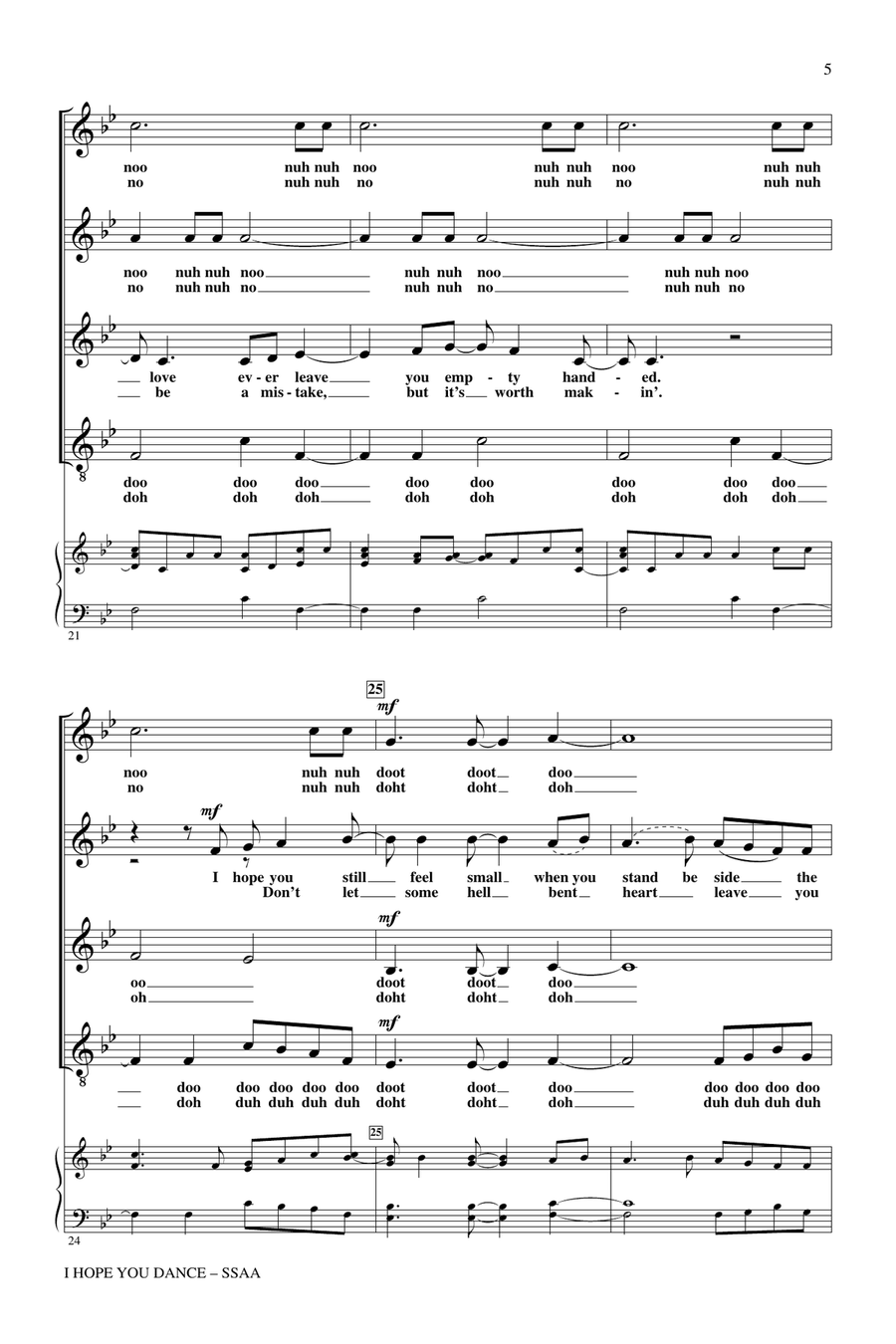 I Hope You Dance SSA scores gallery preview page 4