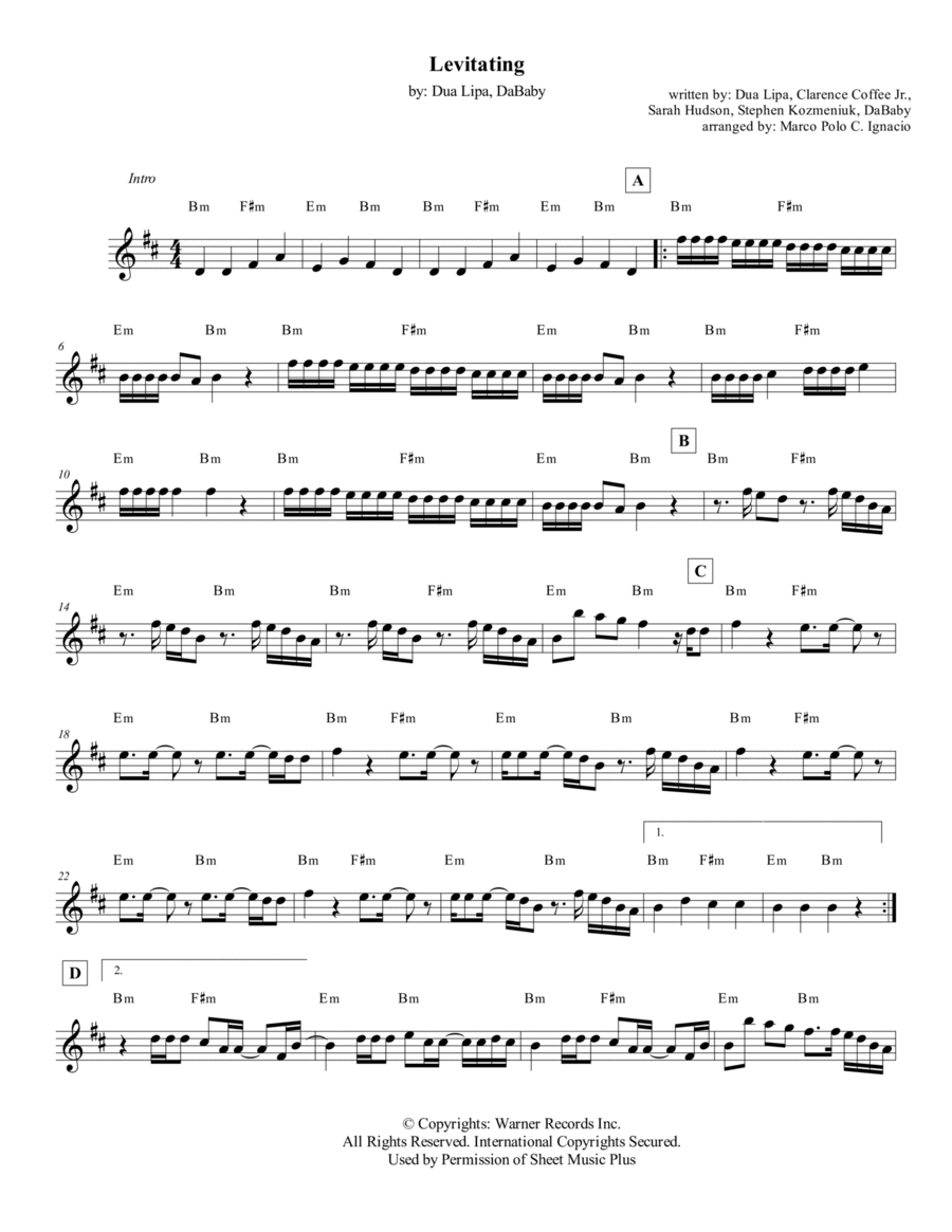 Levitating Piano scores gallery preview page 1