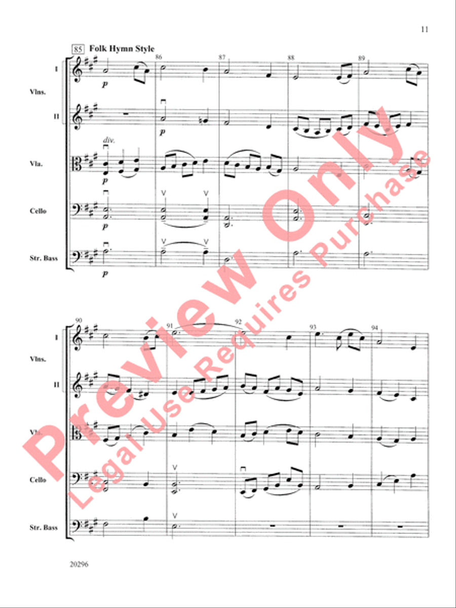 Fantasy on Amazing Grace String Orchestra scores gallery preview page 12