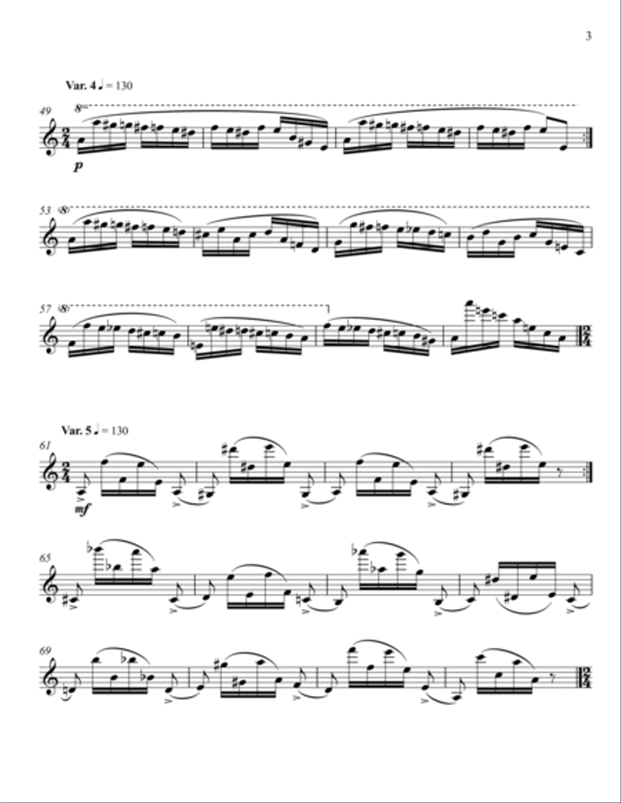 Paganini - Caprice No. 24 in A Minor (Violin) Violin Solo scores gallery preview page 3