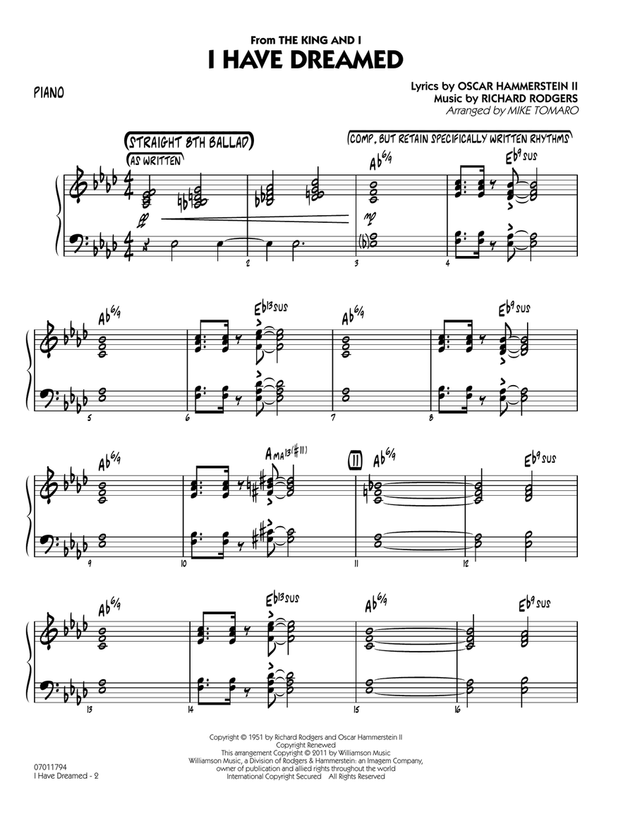 I Have Dreamed - Piano Jazz Ensemble scores gallery preview page 2