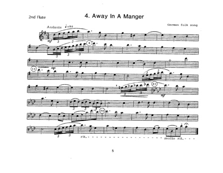 Christmas Carols For Flute Choir/Cond Score - Flute 2