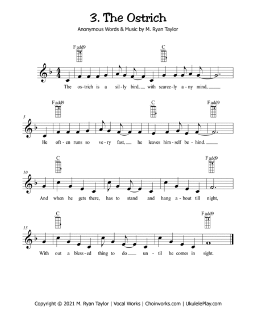 Uke & Me: Kid Vol. 1: Learn 23 Chords, two at a time with 21 Fun New Songs Unison Choir scores gallery preview page 6