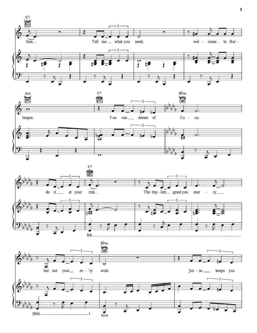 Welcome To Burlesque Acoustic Guitar scores gallery preview page 3