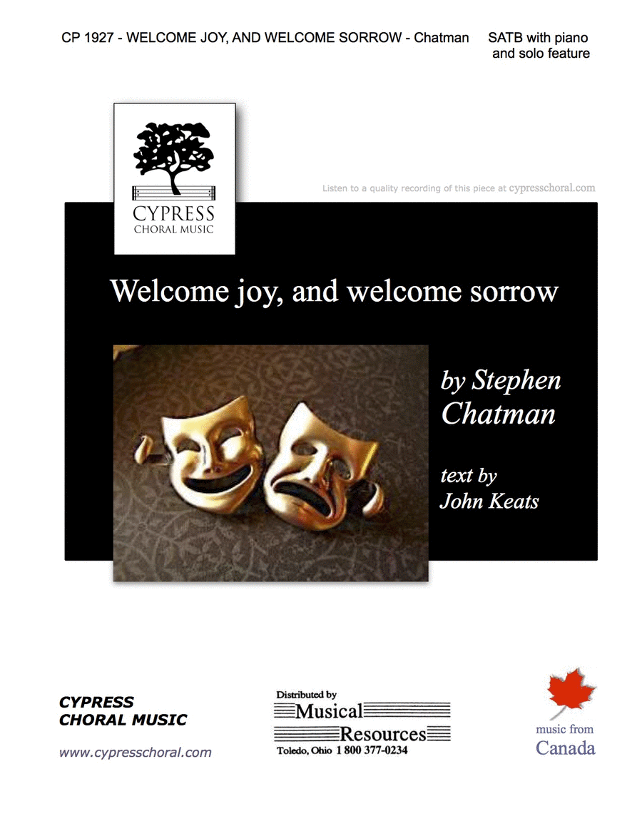 Welcome Joy , And Sorrow 4-Part scores gallery preview page 1