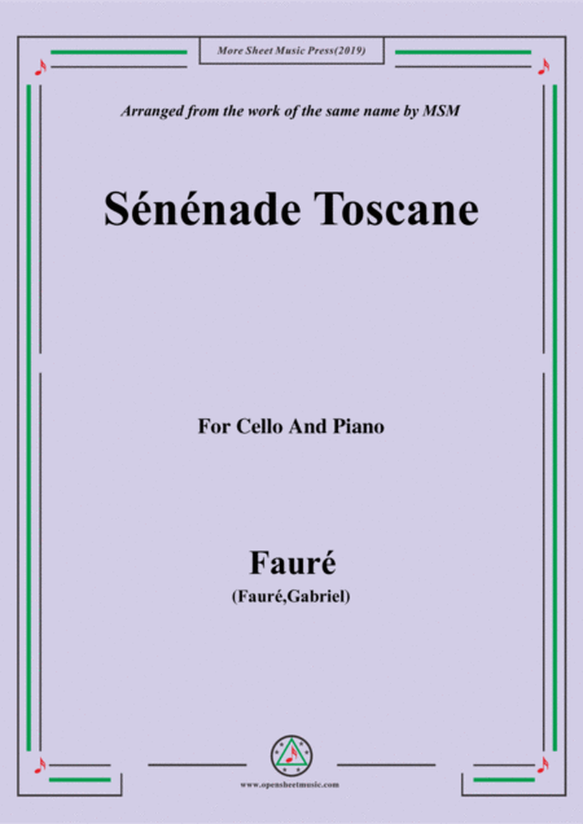 Fauré-Sénénade Toscane,for Cello and Piano image number null