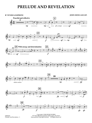 Prelude and Revelation - Bb Tenor Saxophone