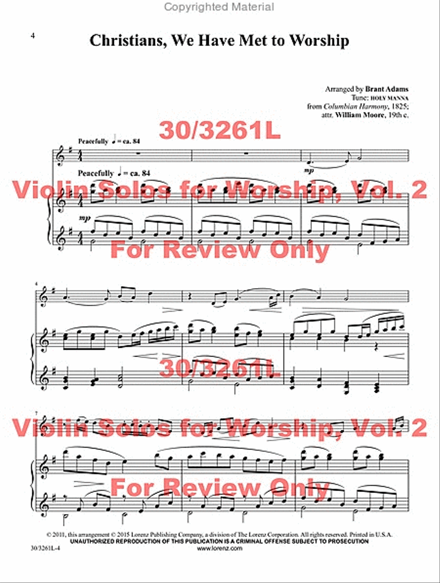 Violin Solos for Worship, Vol. 2 image number null