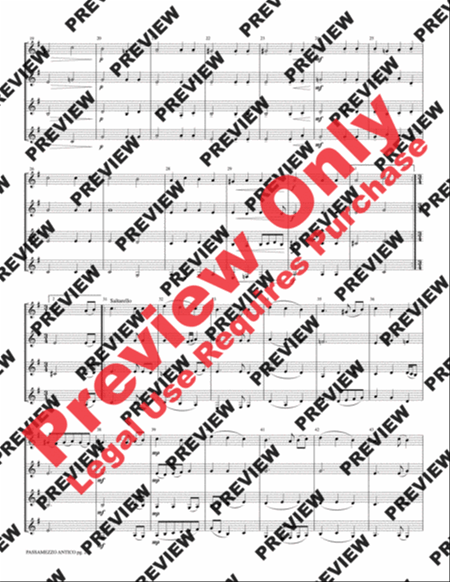 Passamezzo Antico Clarinet Quartet scores gallery preview page 4