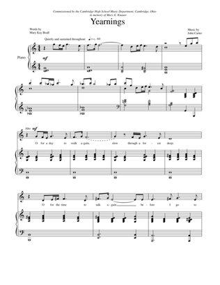 Yearnings- SATB with piano