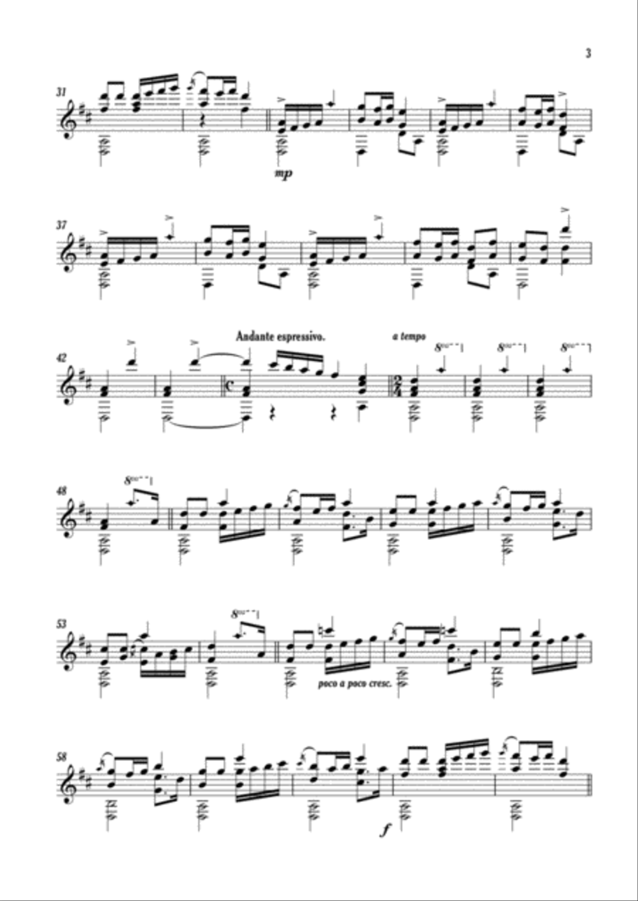Villanesca Classical Guitar scores gallery preview page 3