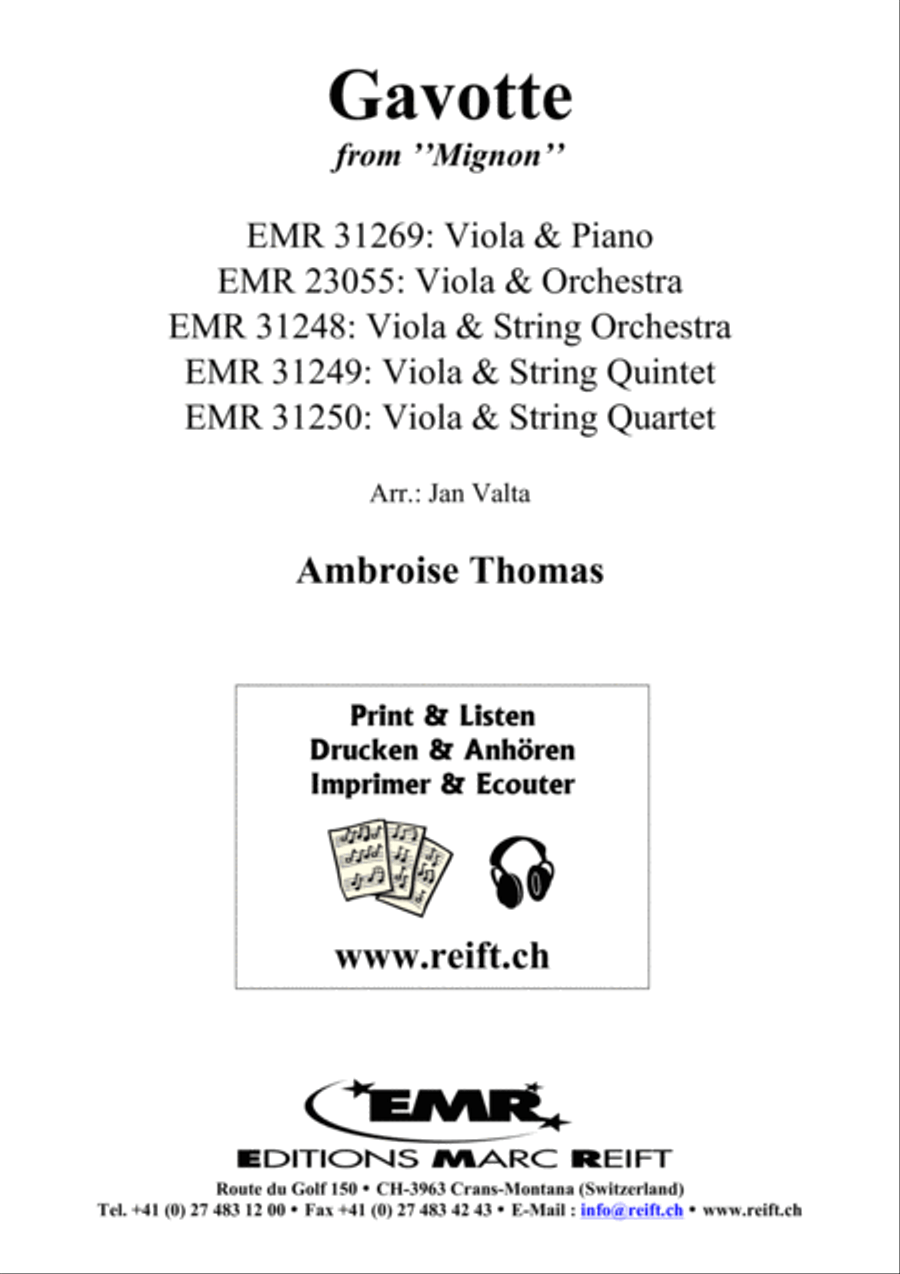Gavotte Viola scores gallery preview page 1