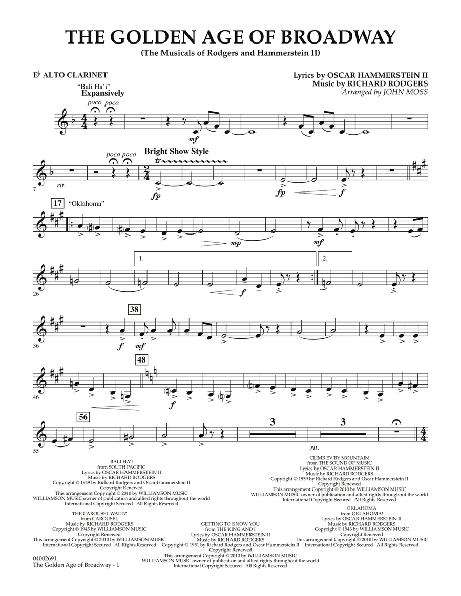 The Golden Age Of Broadway - Eb Alto Clarinet Concert Band scores gallery preview page 1