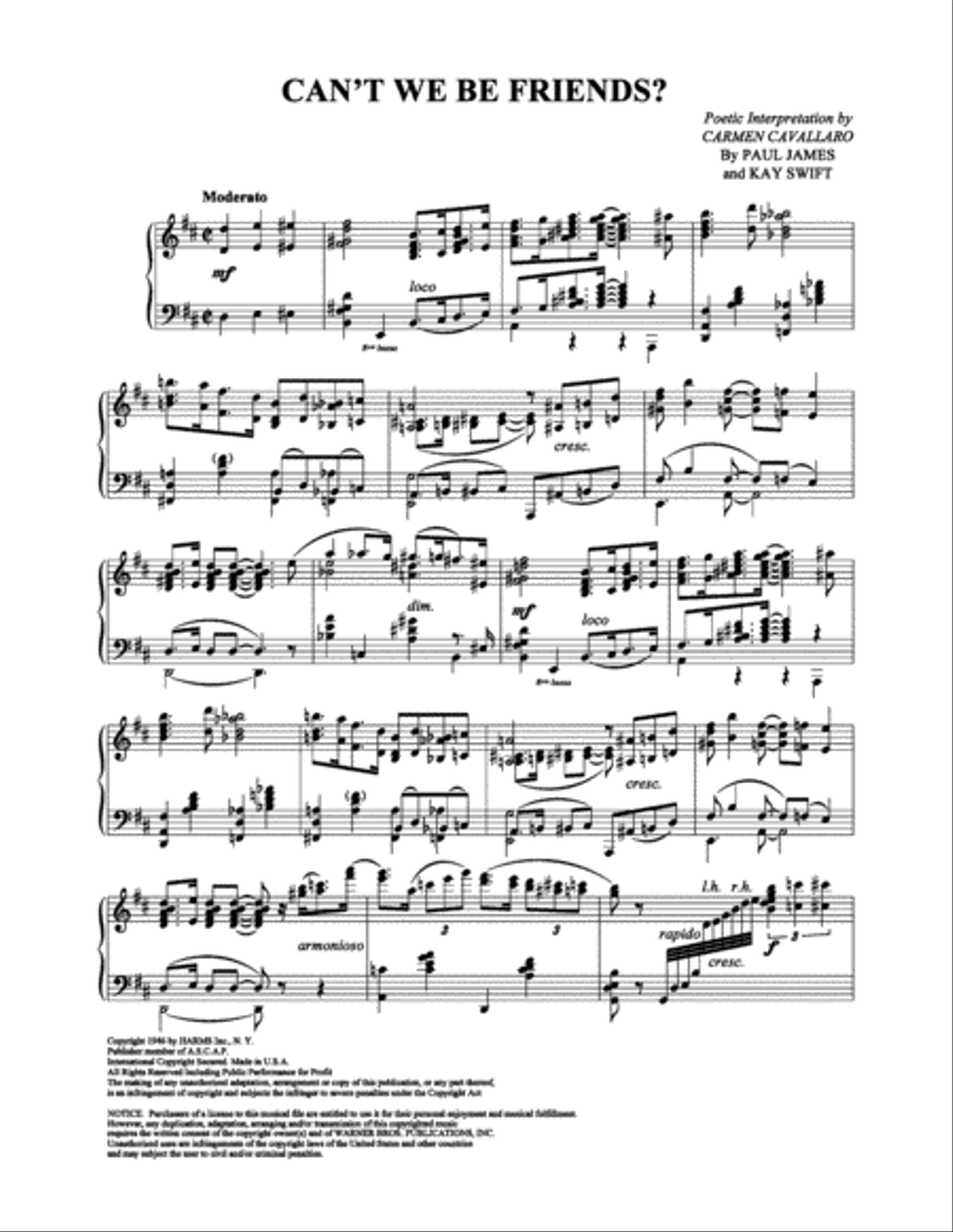 Can't We Be Friends? Can't We Be Friends? Piano Solo scores gallery preview page 1