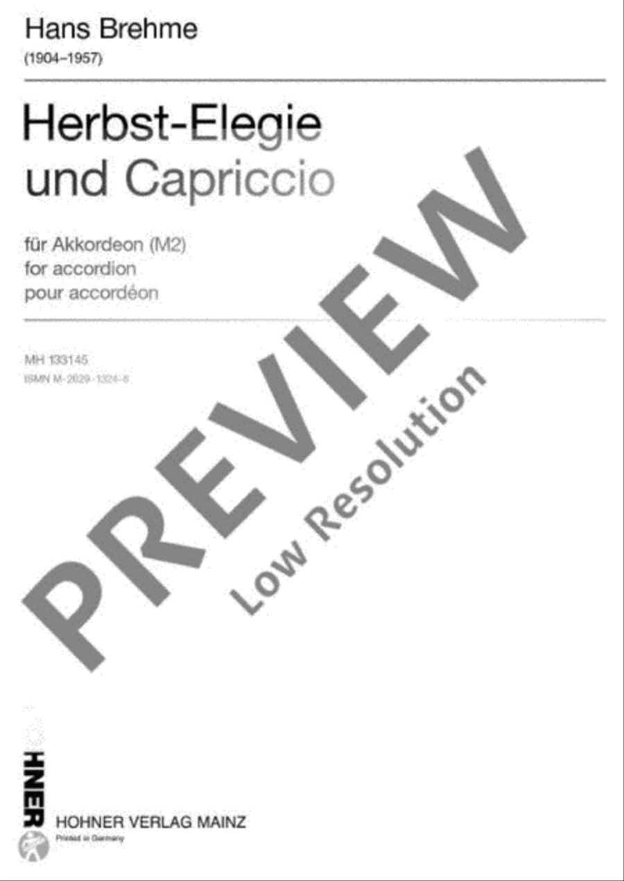 Herbst-Elegie und Capriccio Accordion scores gallery preview page 2